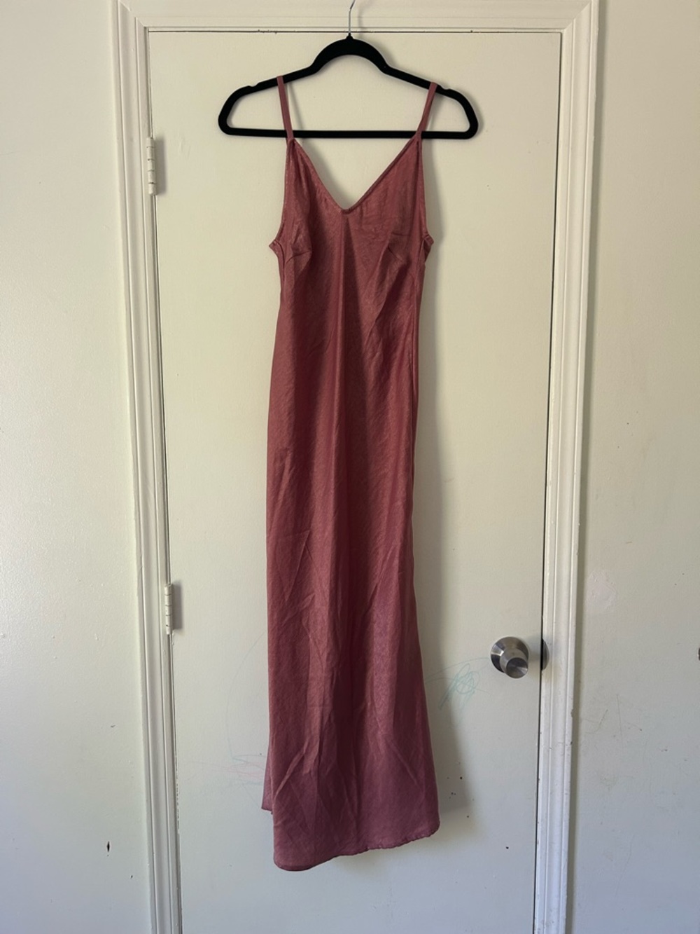 FAVLUX Mauve Slip Maxi Dress with V-Neck